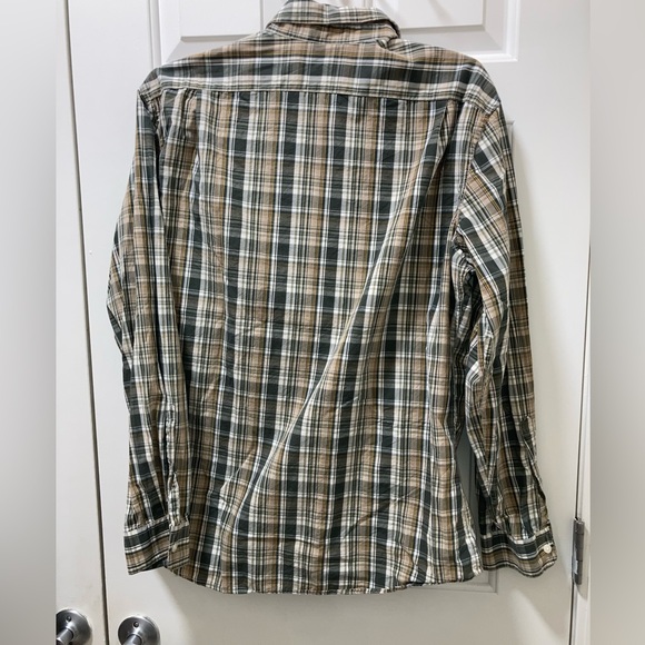 Eddie Bauer Shirt Mens Green Plaid Long Sleeve Button Up Cotton Size Large - Picture 4 of 4